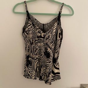 Zebra print lace cami.